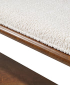 Mid-Century Modern Wood Bench with Open Shoe Storage Shelf