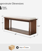 Mid-Century Modern Wood Bench with Open Shoe Storage Shelf