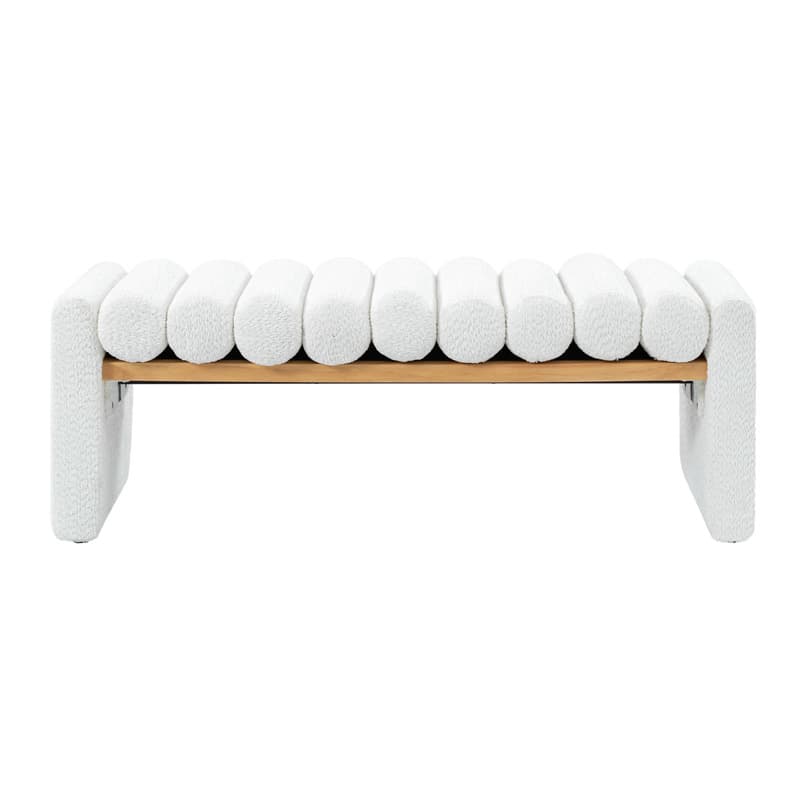 Alma Modern Functional Bench with Solid Wood Seat Frame