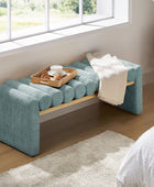 Alma Modern Functional Bench with Solid Wood Seat Frame