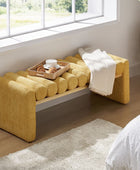 Alma Modern Functional Bench with Solid Wood Seat Frame