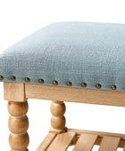 Felipa Farmhouse Rustic Wood Bench with Upholstered Seat and Storage Shelf