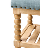 Felipa Farmhouse Rustic Wood Bench with Upholstered Seat and Storage Shelf