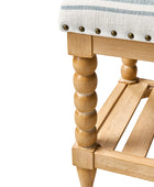 Felipa Farmhouse Rustic Wood Bench with Upholstered Seat and Storage Shelf