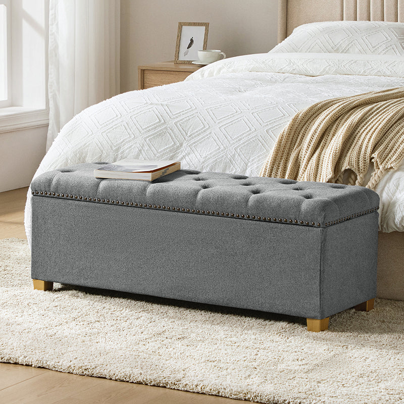 Rainald Versatile Minimalist Storage Bench with Removable Fabric Cover