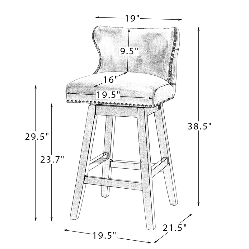 Johannes Swivel Bar & Counter Stool,Set of 2