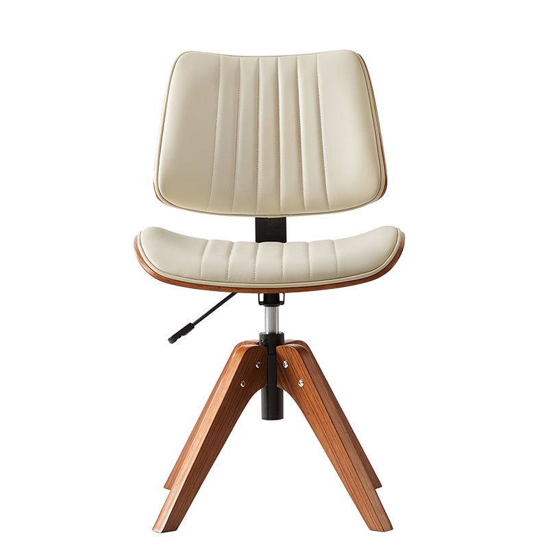 Griselda Adjustable Office Chair with Curved Wood Backrest