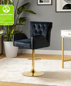 Lydia Velvet Swivel Adjustable Barstool