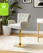 Lydia Velvet Swivel Adjustable Barstool