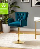 Lydia Velvet Swivel Adjustable Barstool