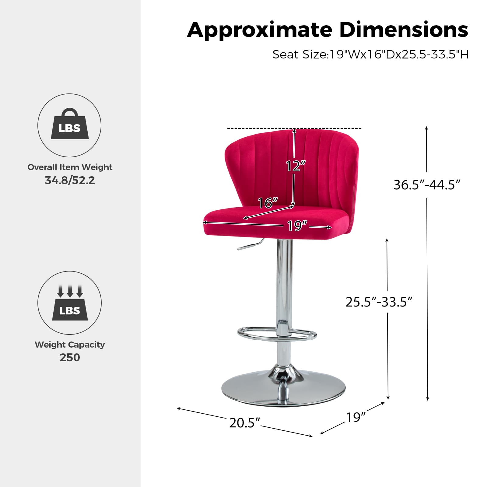 Geoff Modern Adjustable Swivel Barstool