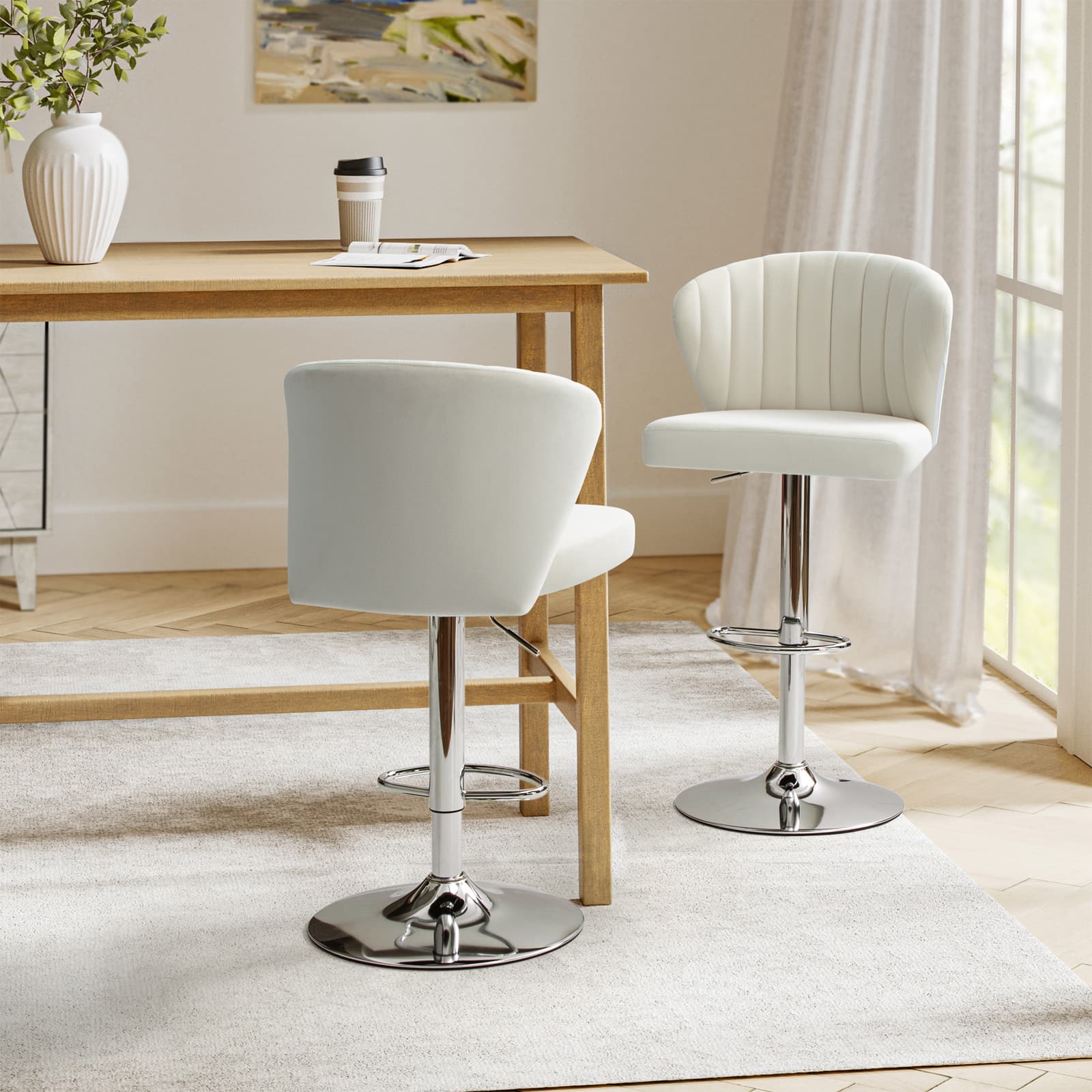 Geoff Modern Adjustable Swivel Barstool