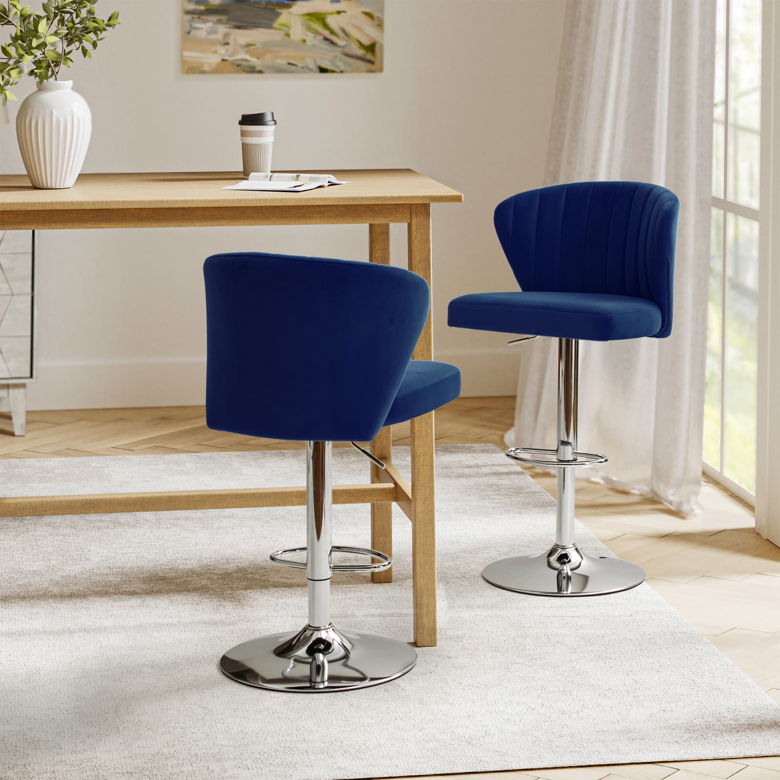 Geoff Modern Adjustable Swivel Barstool