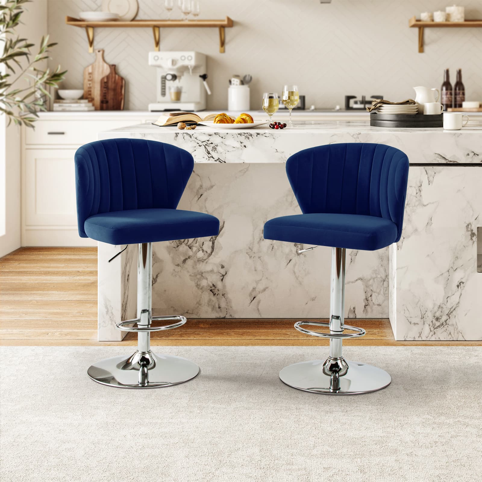 Geoff Modern Adjustable Swivel Barstool