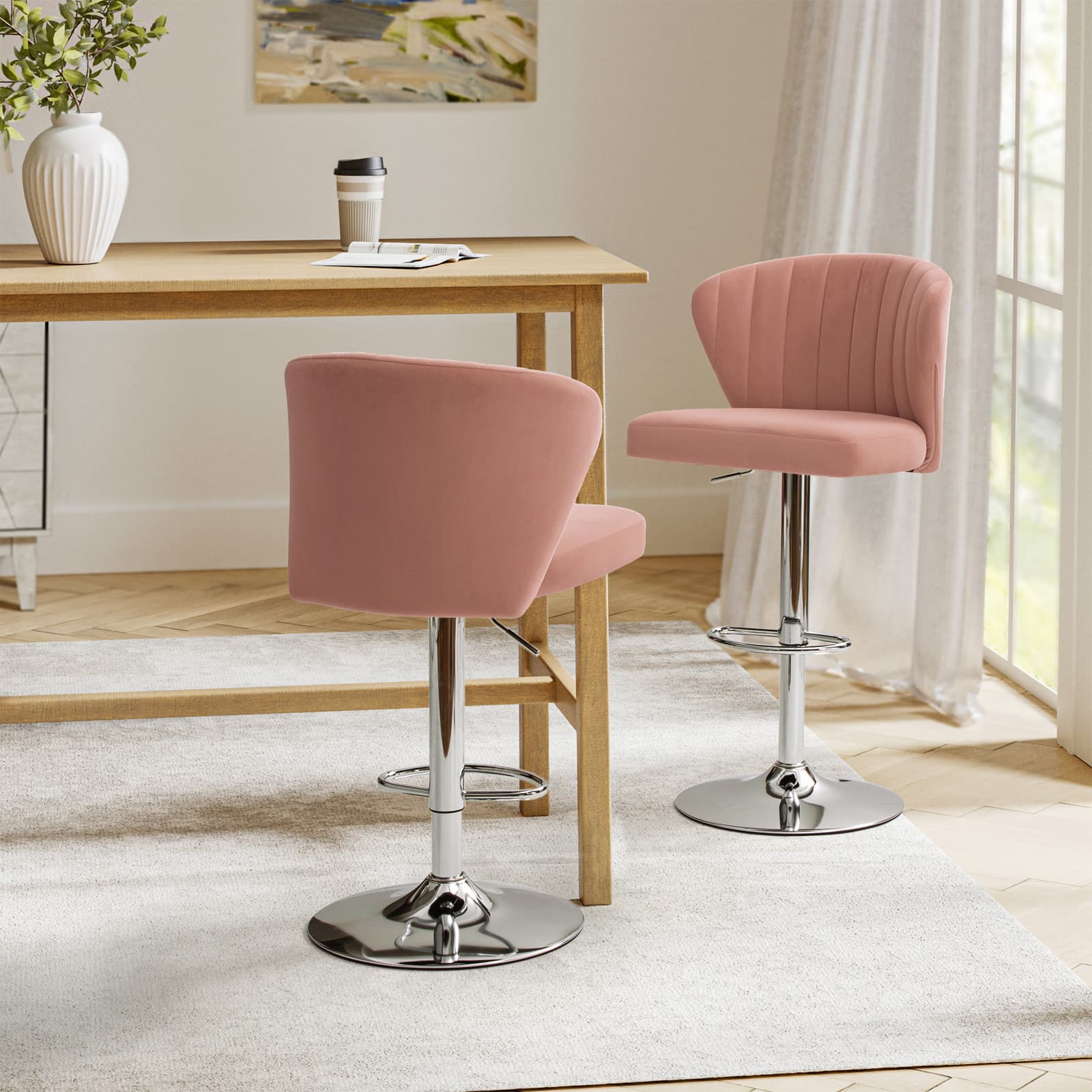 Geoff Modern Adjustable Swivel Barstool