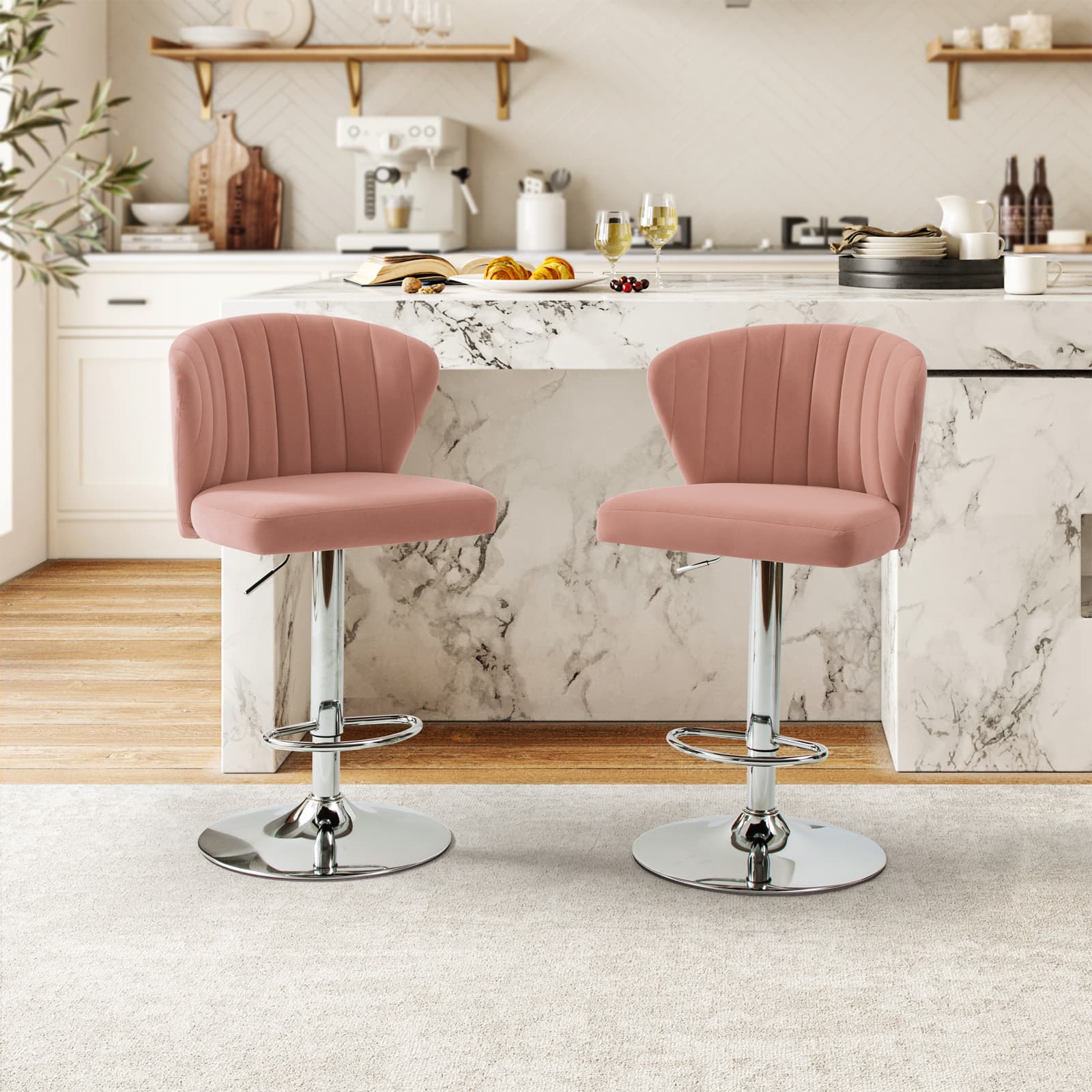 Geoff Modern Adjustable Swivel Barstool