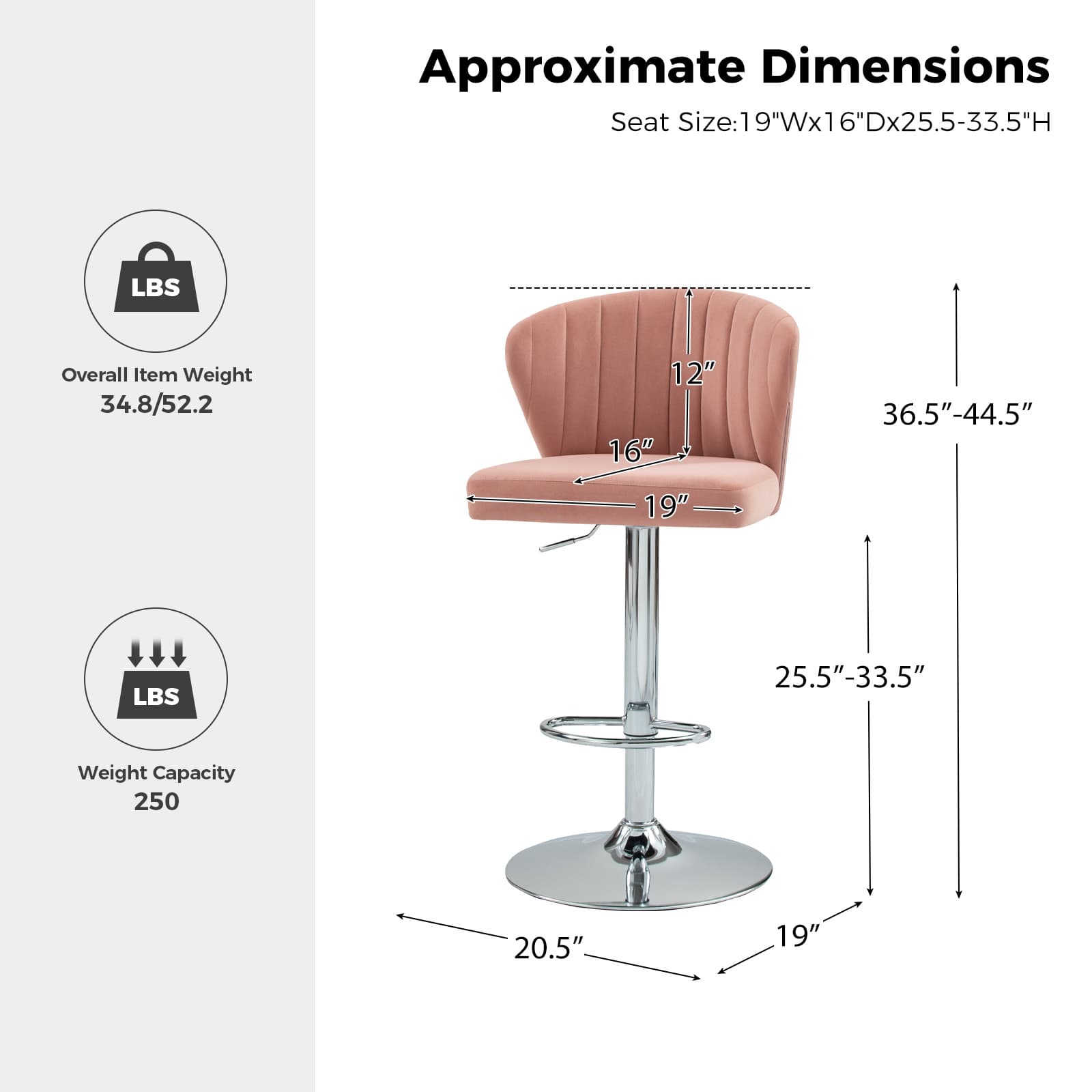 Geoff Modern Adjustable Swivel Barstool