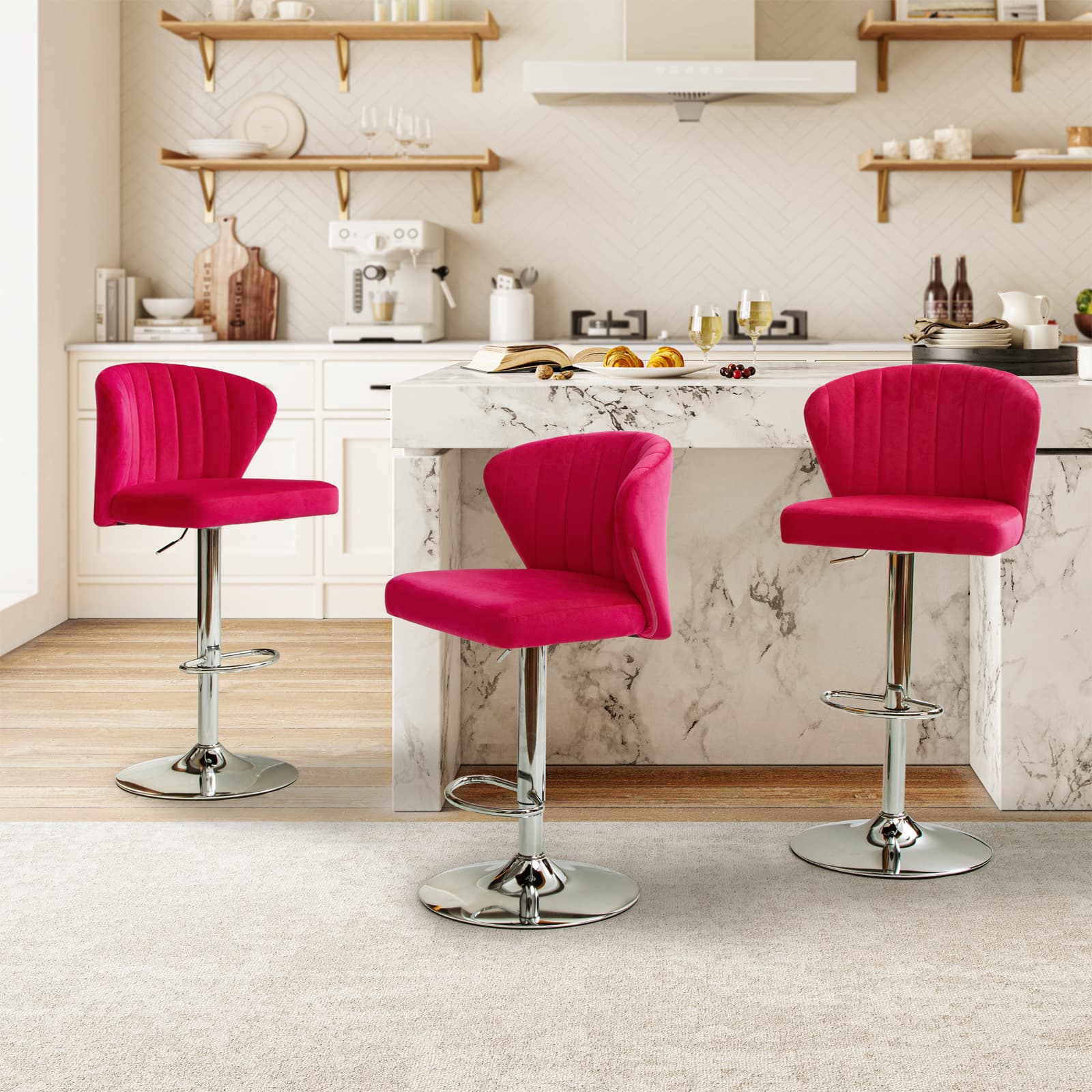 Geoff Modern Adjustable Swivel Barstool