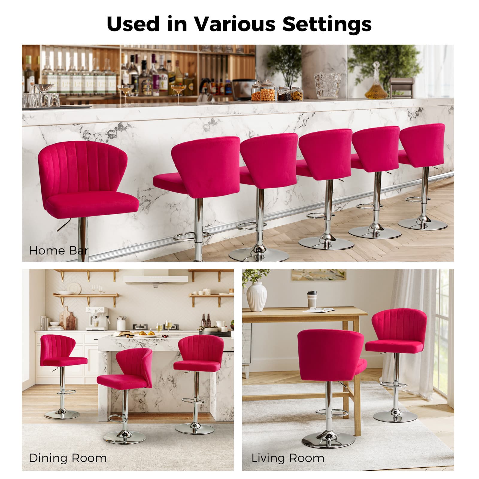 Geoff Modern Adjustable Swivel Barstool