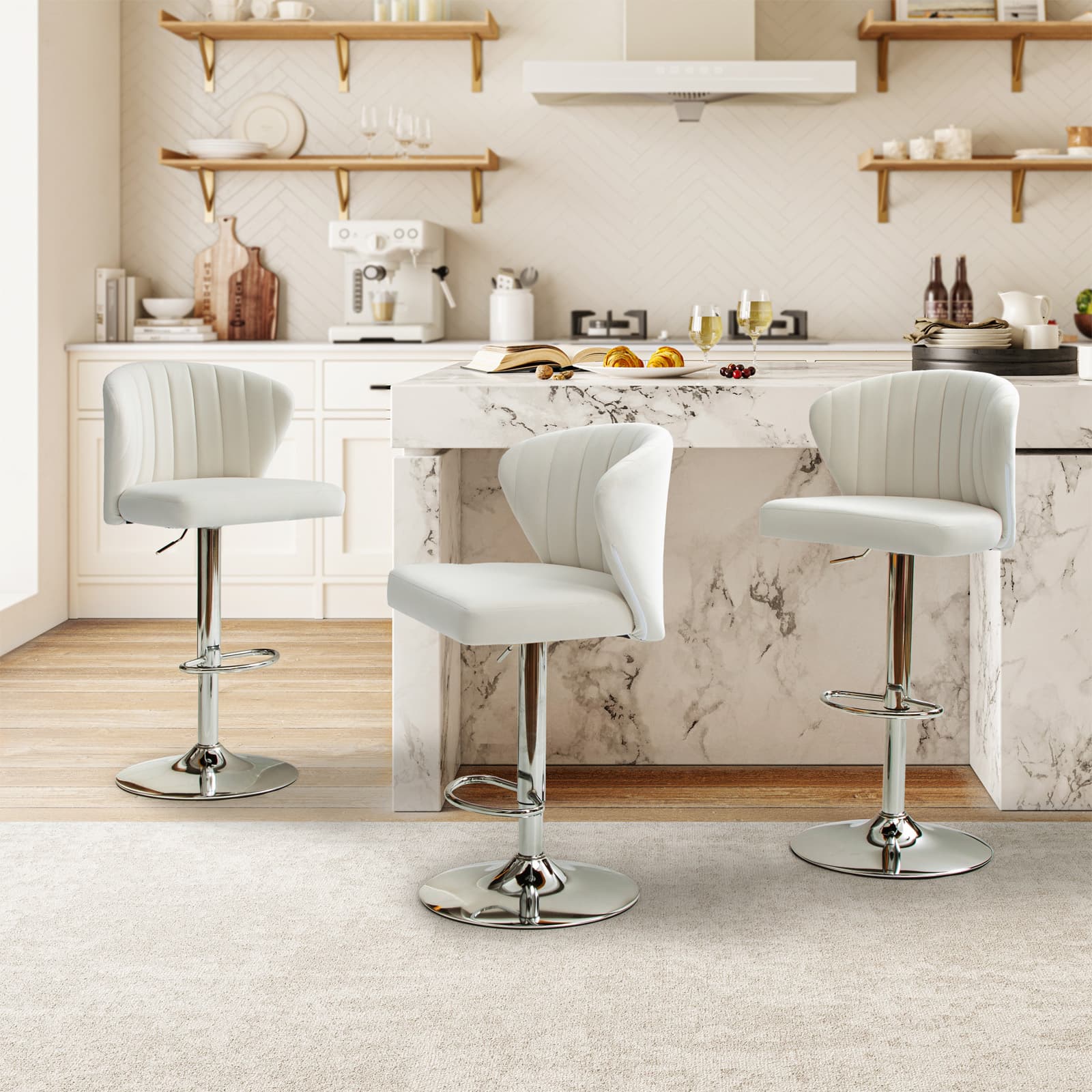 Geoff Modern Adjustable Swivel Barstool