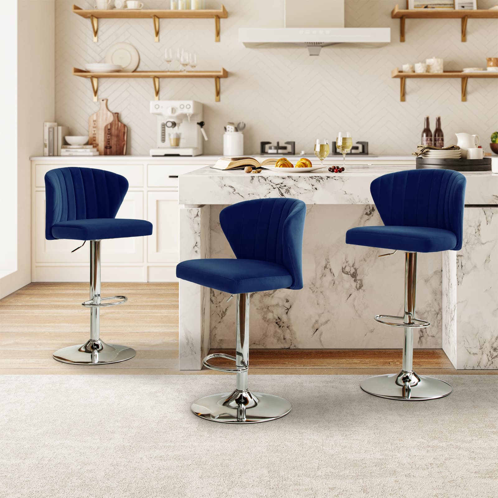 Geoff Modern Adjustable Swivel Barstool