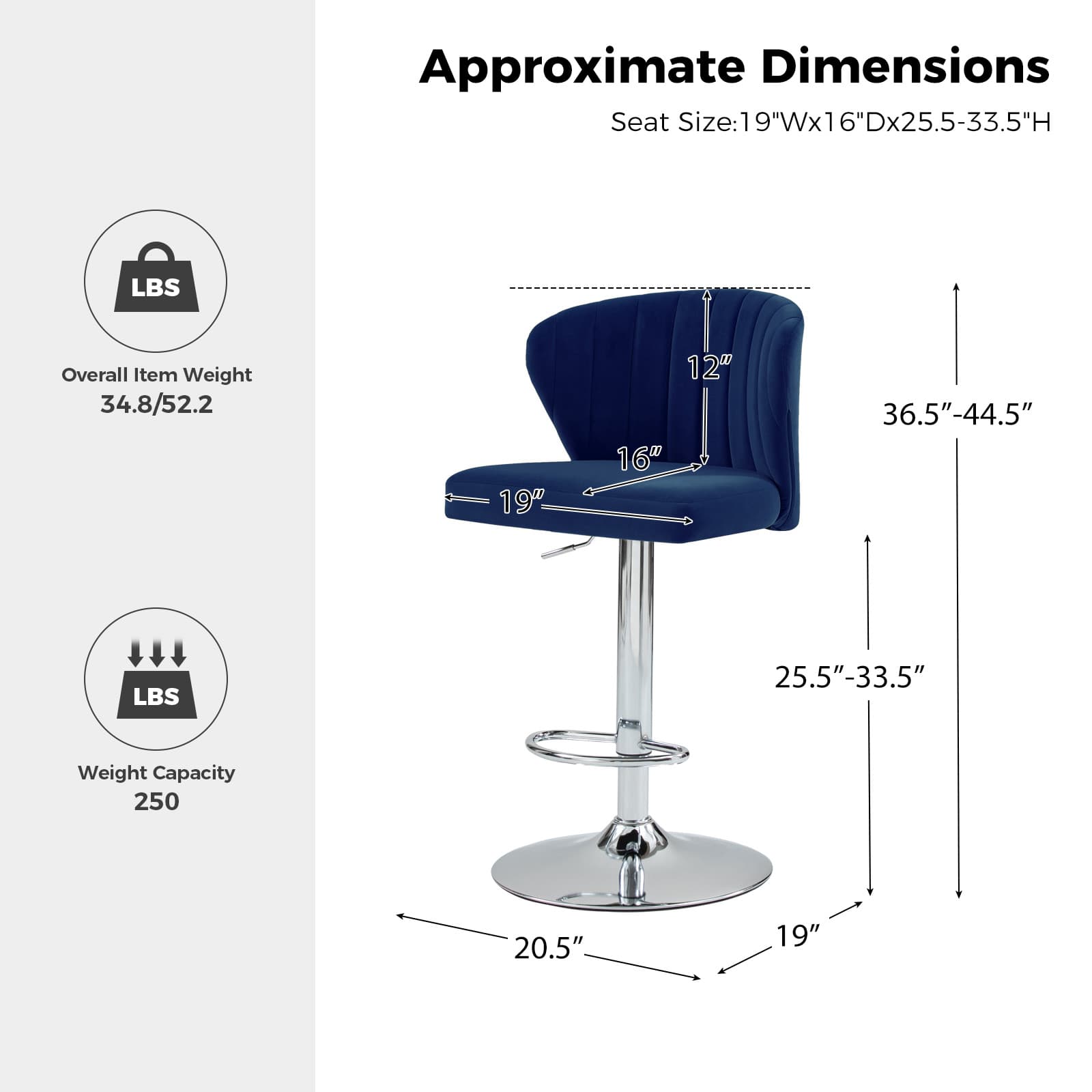 Geoff Modern Adjustable Swivel Barstool