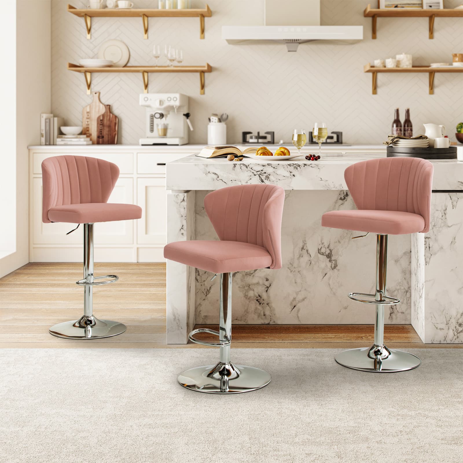 Geoff Modern Adjustable Swivel Barstool