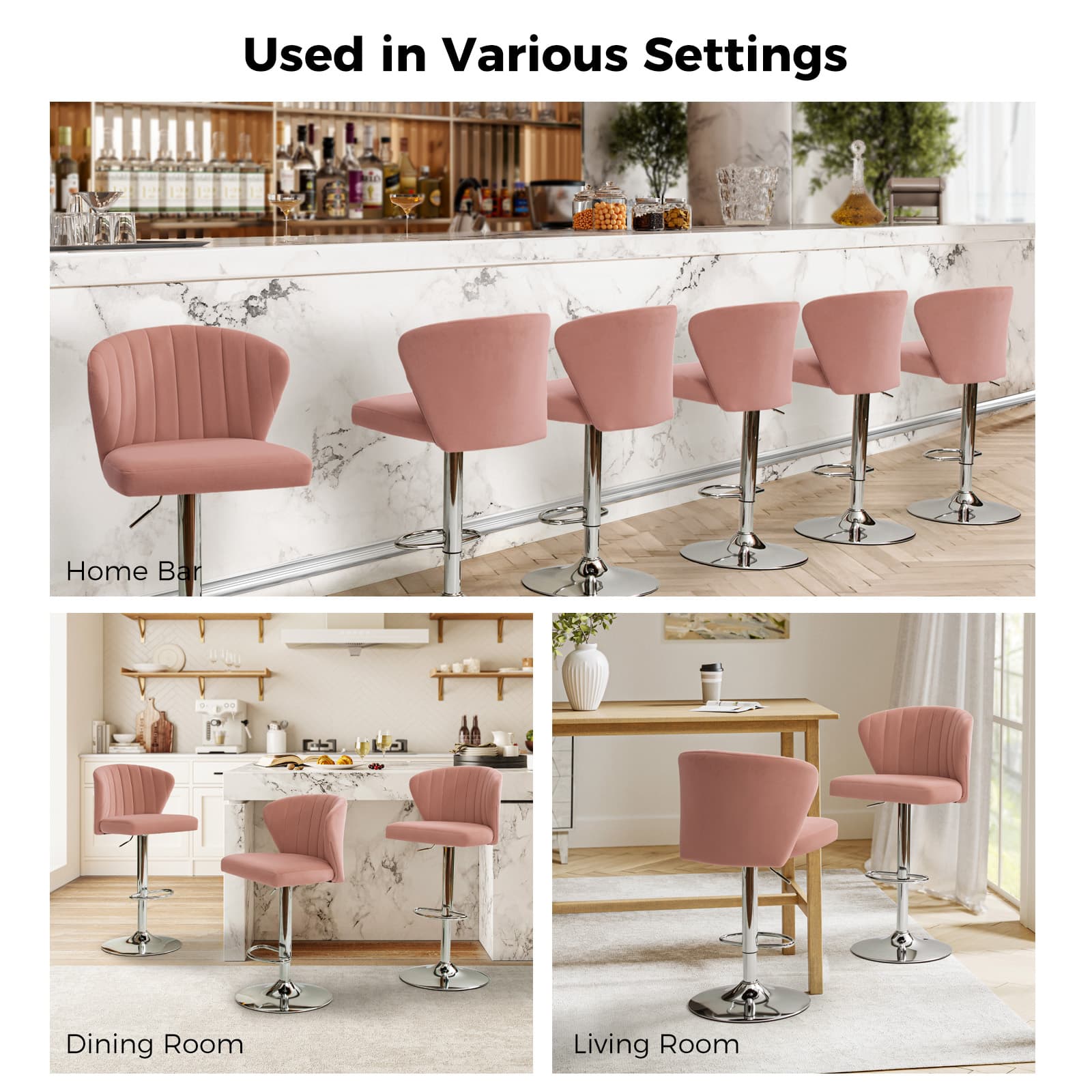 Geoff Modern Adjustable Swivel Barstool