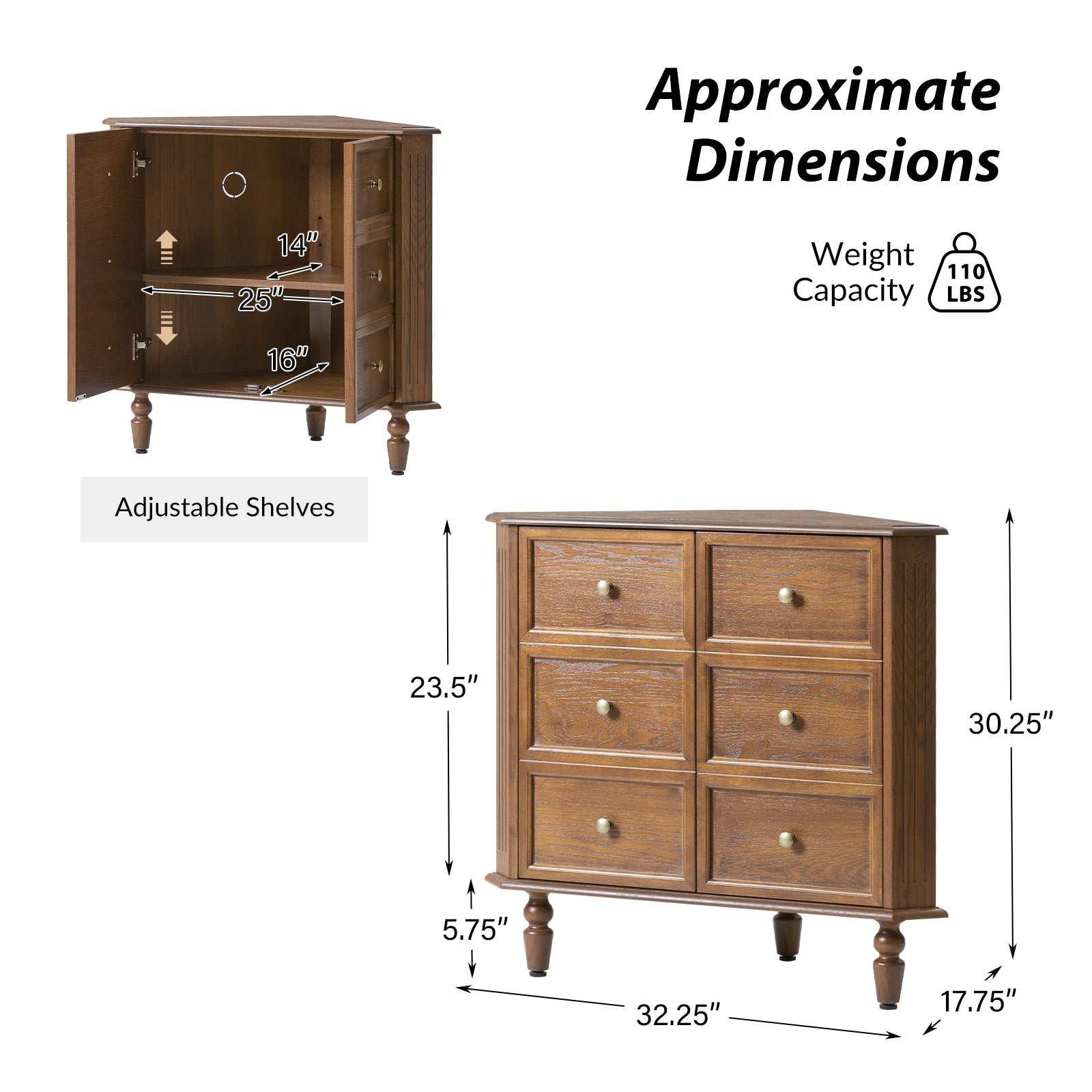 Belle Multifunctional Corner Storage Cabinet - HULALA HOME