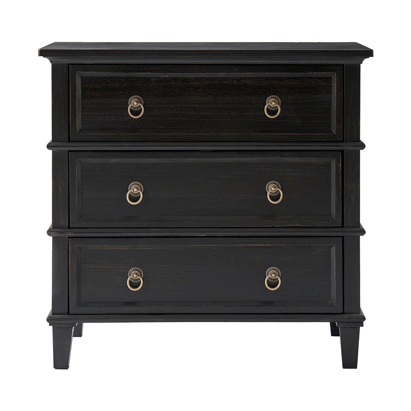 Jules Classic Solid Wood 3-Drawer End Table with USB Ports