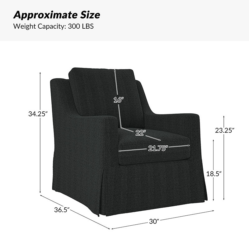 Stanley Glider Slipcovered Swivel Chair with Slope Arm (Tailored Fabric Services)