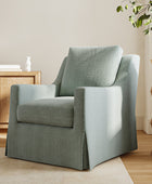 Stanley Glider Slipcovered Swivel Chair with Slope Arm (Tailored Fabric Services)