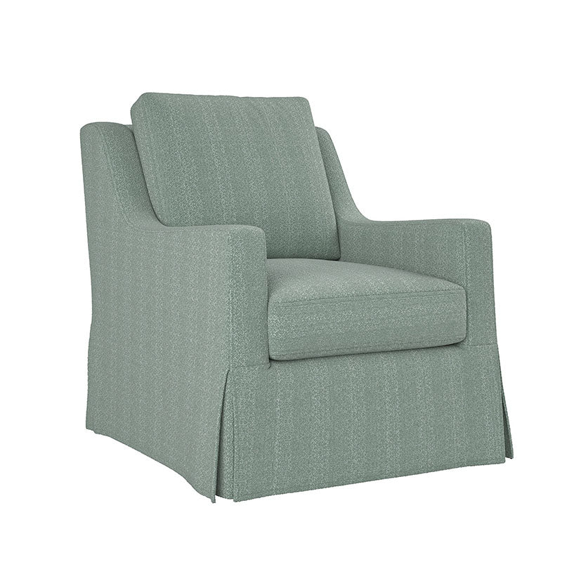 Stanley Glider Slipcovered Swivel Chair with Slope Arm (Tailored Fabric Services)