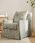 Stanley Glider Slipcovered Swivel Chair with Slope Arm (Tailored Fabric Services)