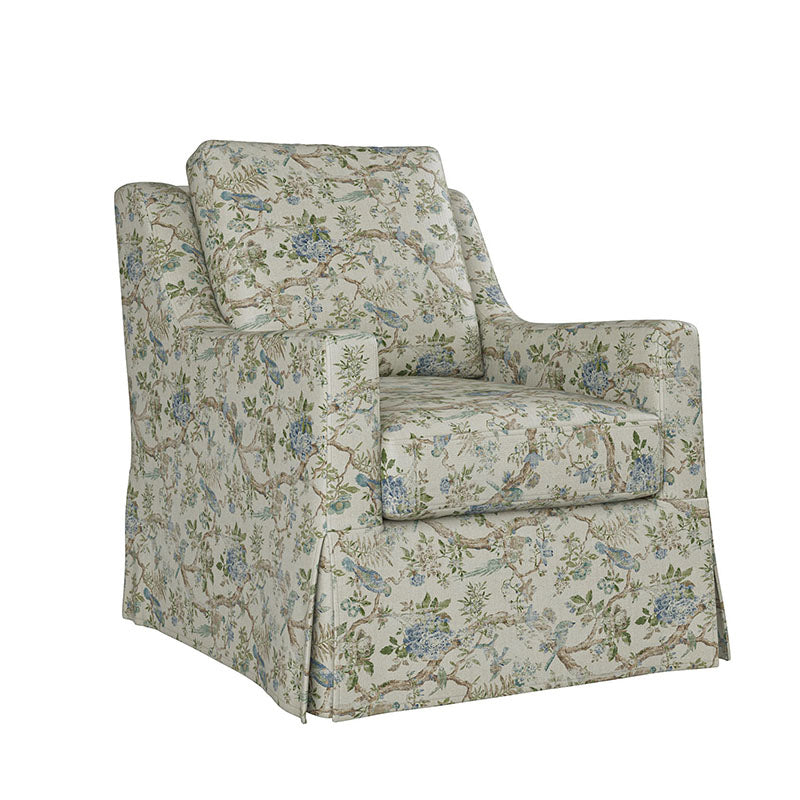 Stanley Glider Slipcovered Swivel Chair with Slope Arm (Tailored Fabric Services)