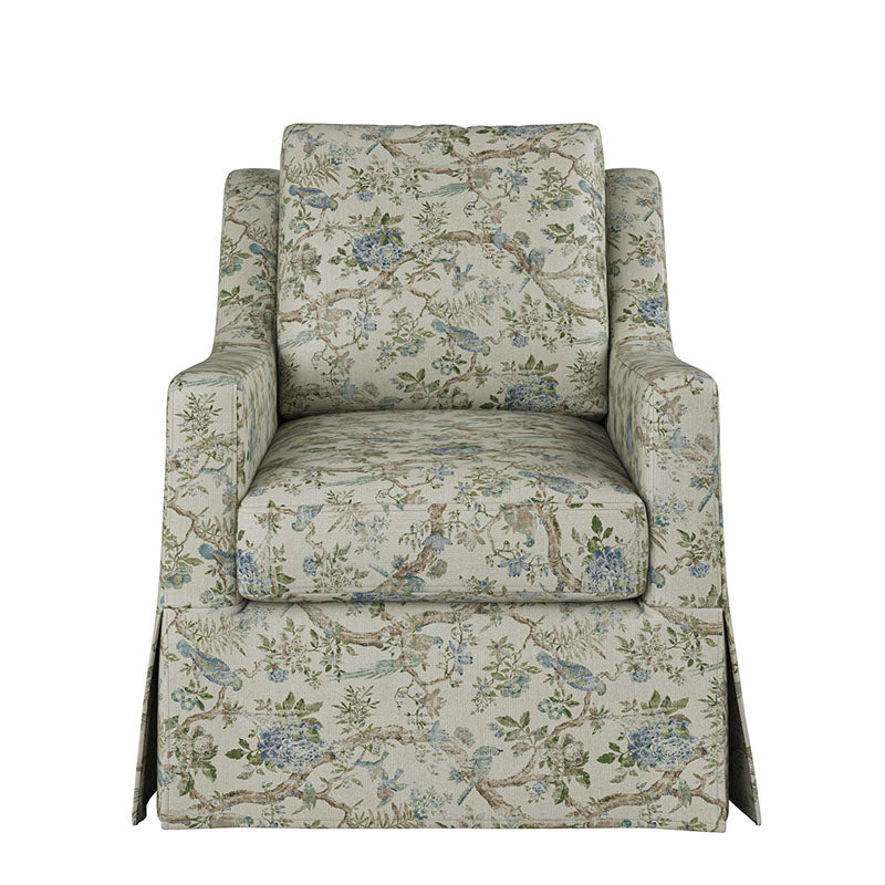 Stanley Glider Slipcovered Swivel Chair with Slope Arm (Tailored Fabric Services)