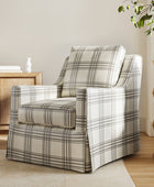 Stanley Glider Slipcovered Swivel Chair with Slope Arm (Tailored Fabric Services)