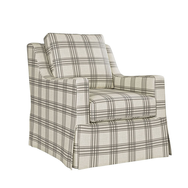 Stanley Glider Slipcovered Swivel Chair with Slope Arm (Tailored Fabric Services)