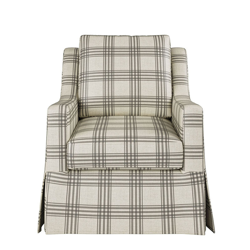 Stanley Glider Slipcovered Swivel Chair with Slope Arm (Tailored Fabric Services)