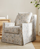 Stanley Glider Slipcovered Swivel Chair with Slope Arm (Tailored Fabric Services)