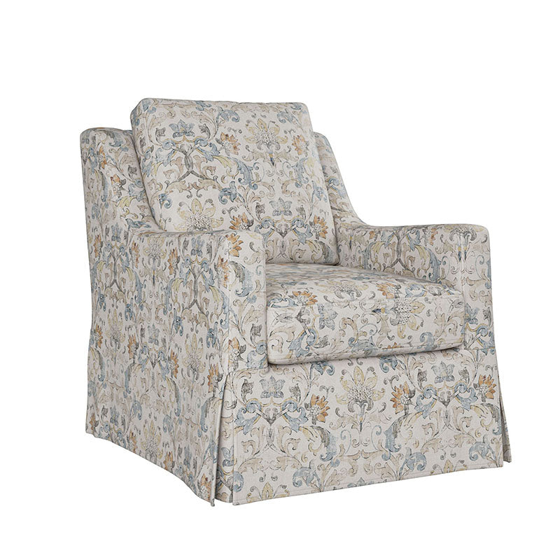 Stanley Glider Slipcovered Swivel Chair with Slope Arm (Tailored Fabric Services)