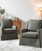 Stanley Glider Slipcovered Swivel Chair with Slope Arm(Optional Types)