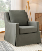 Stanley Glider Slipcovered Swivel Chair with Slope Arm