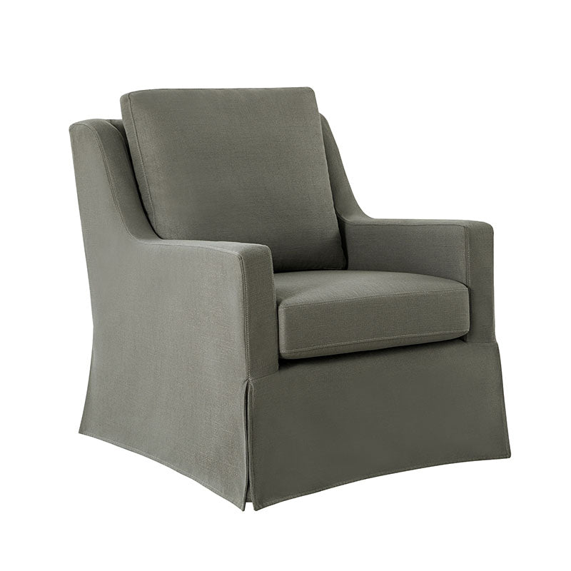 Stanley Glider Slipcovered Swivel Chair with Slope Arm