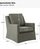 Stanley Glider Slipcovered Swivel Chair with Slope Arm