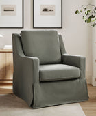 Stanley Glider Slipcovered Swivel Chair with Slope Arm