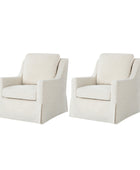 Stanley Glider Slipcovered Swivel Chair with Slope Arm(Optional Types)