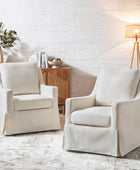Stanley Glider Slipcovered Swivel Chair with Slope Arm(Optional Types)