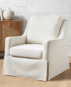 Stanley Glider Slipcovered Swivel Chair with Slope Arm