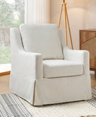 Stanley Glider Slipcovered Swivel Chair with Slope Arm